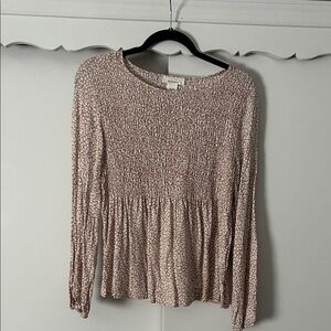 Smocked Floral Long Sleeve Peplum Top | Boho Cottagecore